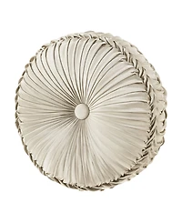 J Queen New York Alaro Tufted Round Decorative Pillow, 15" x 15"