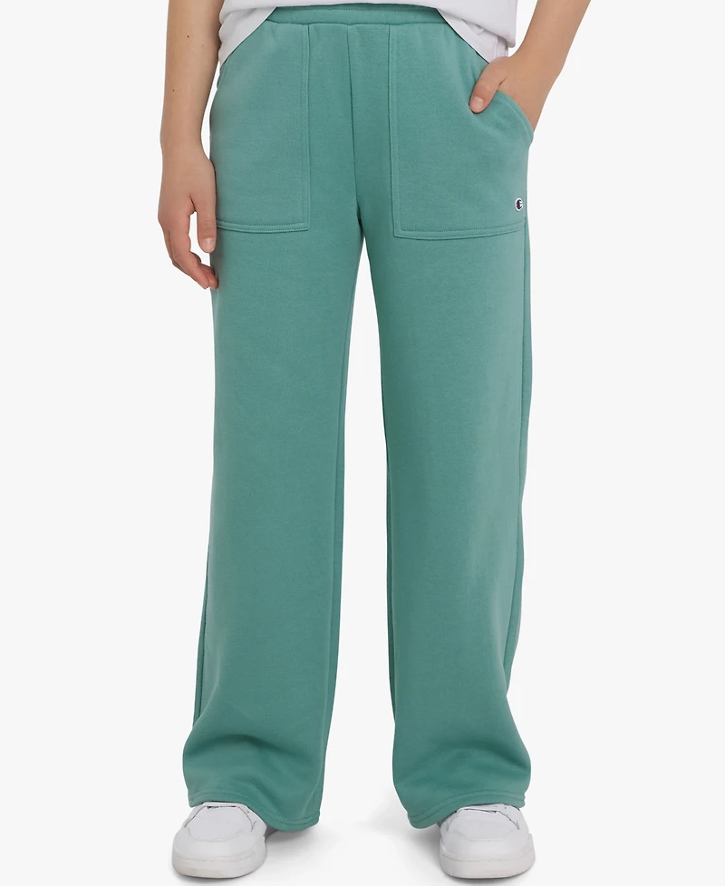 Champion Big Girls Cotton-Blend Fleece Wide-Leg Pants