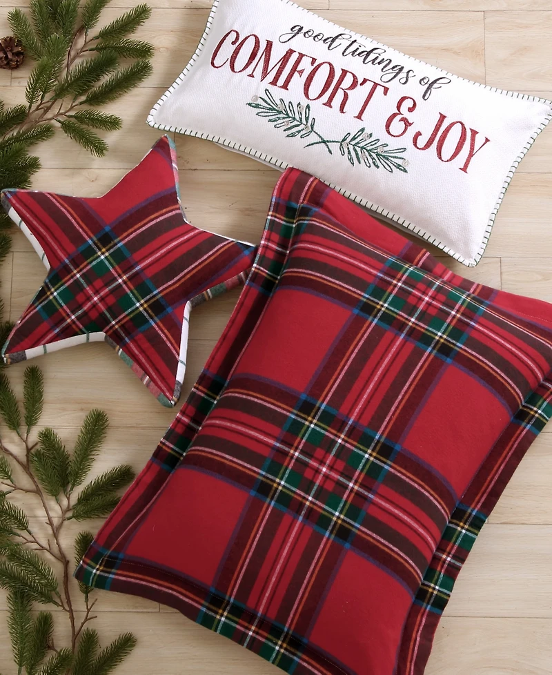 Levtex Spencer Plaid Comfort Embroidered Decorative Pillow, 12" x 24"