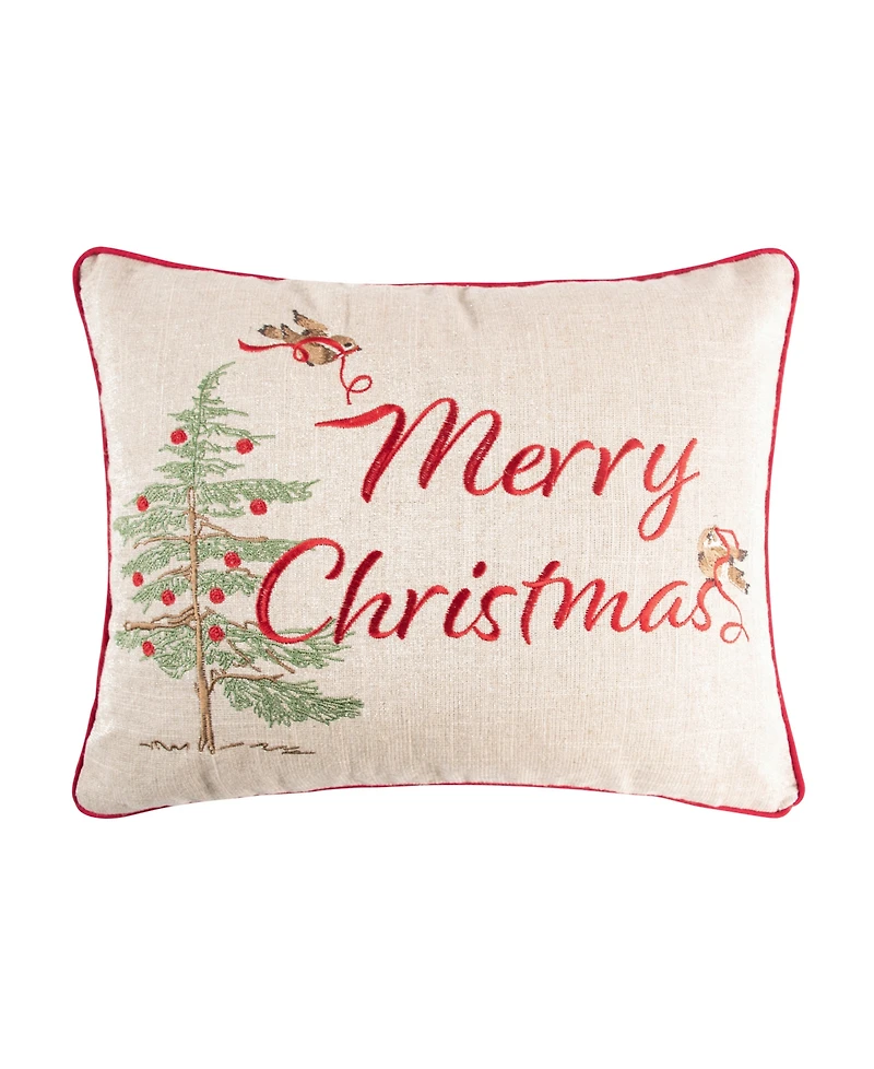 Levtex Tinsel Tidings Embroidered Decorative Pillow, 14" x 18"