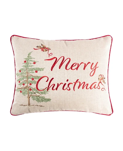 Levtex Tinsel Tidings Embroidered Decorative Pillow, 14" x 18"
