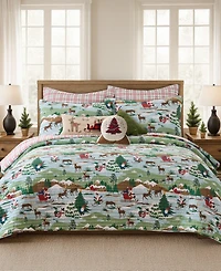 Levtex Merry Mountains Embroidered Decorative Pillow, 14" x 13"
