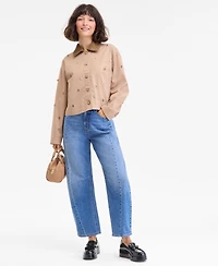 On 34th Women's Embellished Corduroy Collar Cropped Jacket, Macy's Exclusive