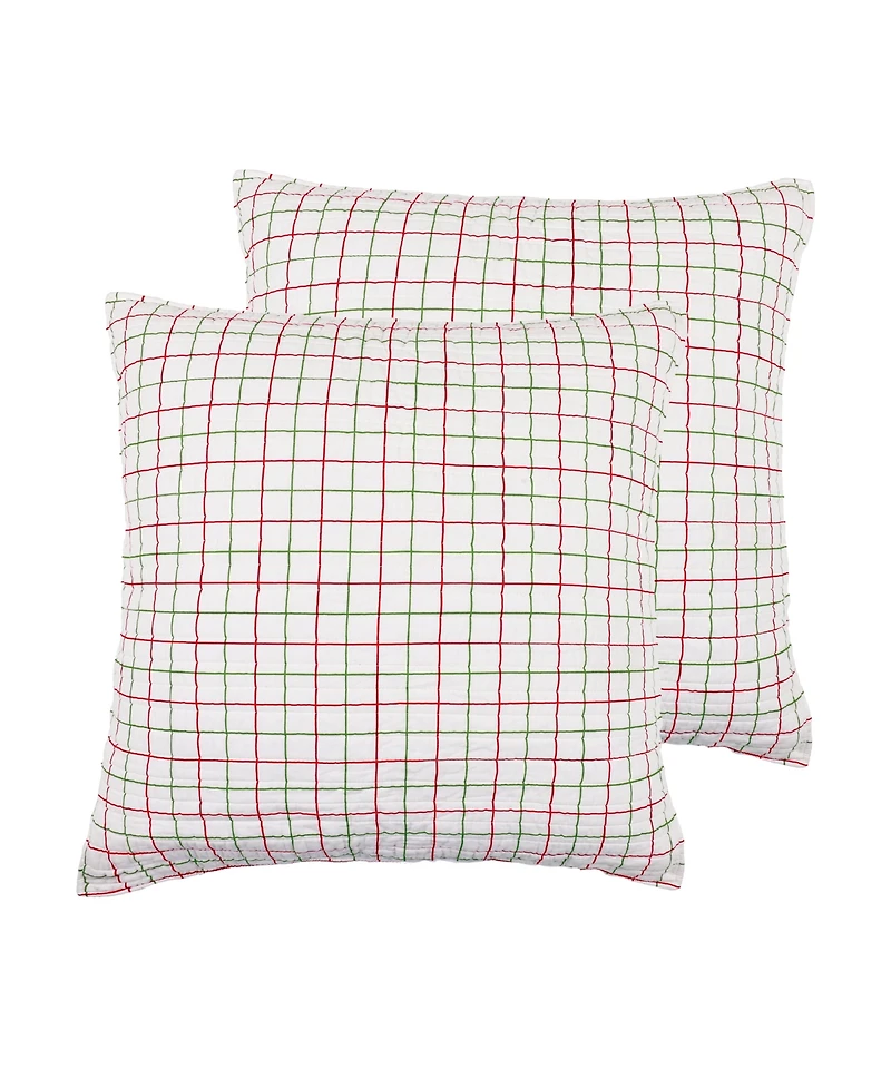 Levtex Home for Christmas Festive Plaid 2-Pc. Sham Set, European