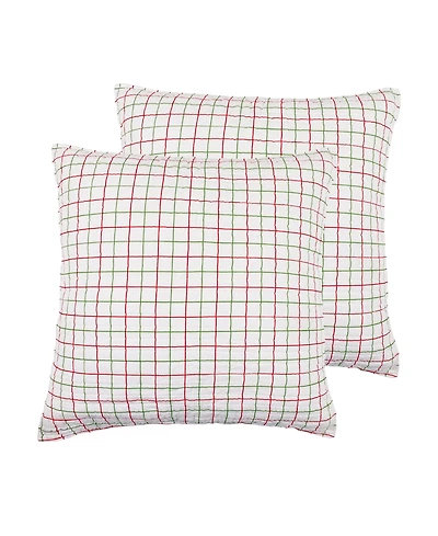 Levtex Home for Christmas Festive Plaid 2-Pc. Sham Set, European