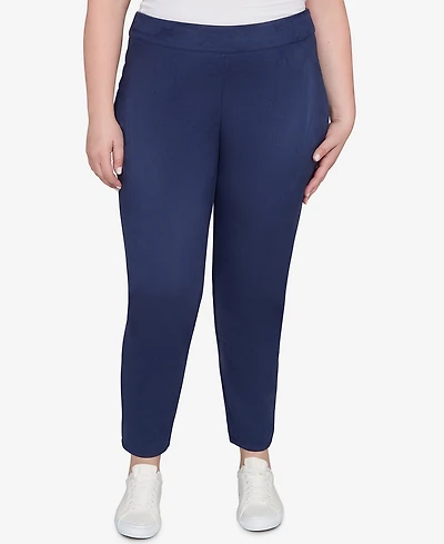 Hearts Of Palm Plus Solid Faux Suede Pants