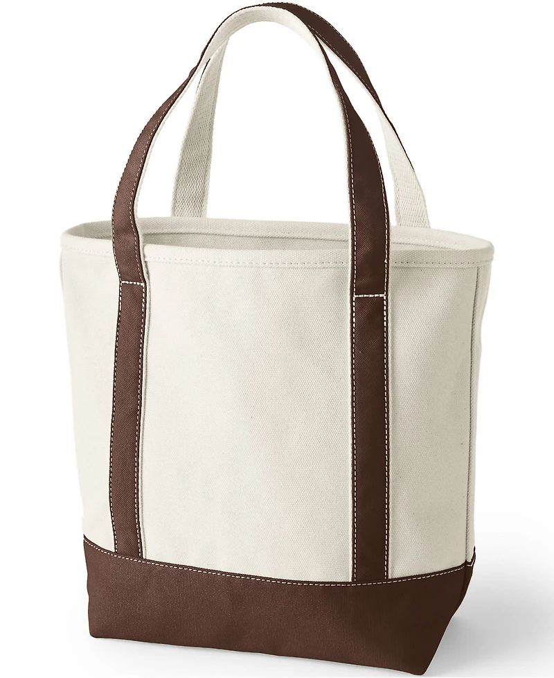 Lands' End Medium 5 Pocket Open Top Canvas Tote Bag