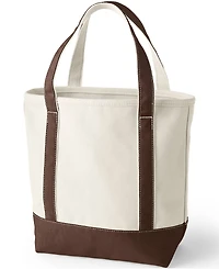 Lands' End Medium 5 Pocket Open Top Canvas Tote Bag