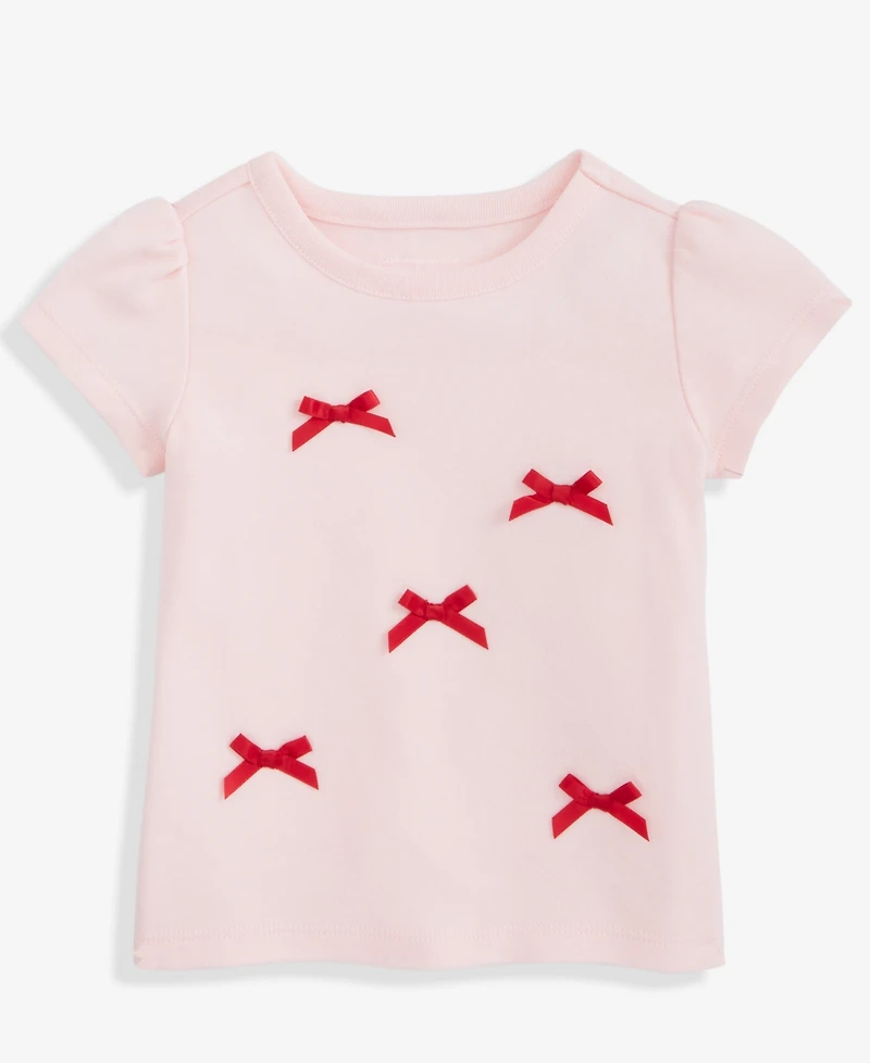 First Impressions Baby Girls Short-Sleeve Satin-Bows T-Shirt, Macy's Exclusive