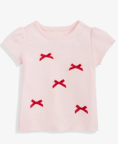 First Impressions Baby Girls Short-Sleeve Satin-Bows T-Shirt, Macy's Exclusive