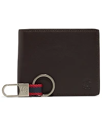Brooks Brothers Men's Bi-Fold Wallet and Keychain Gift Set