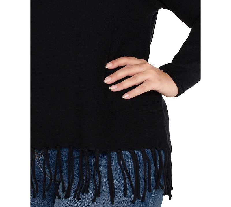 Liverpool Los Angeles Plus Fringe Dolman Long Sleeve Sweater