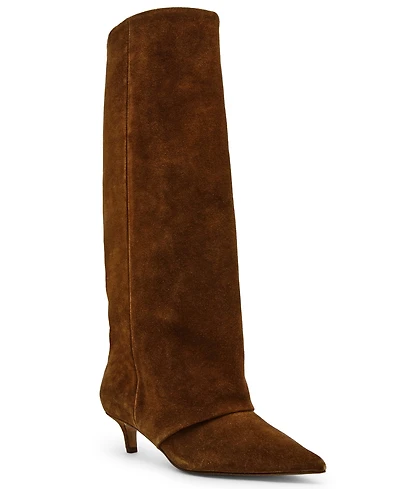 Steve Madden Women's Luca Slouchy Kitten-Heel Dress Boots