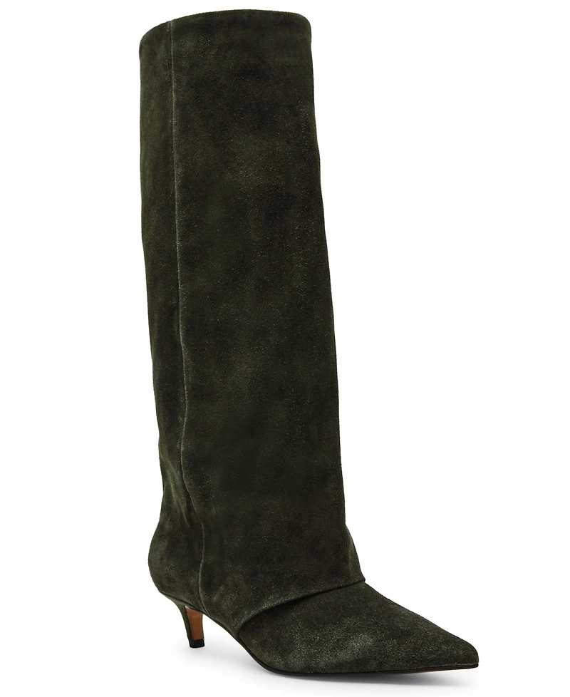 Steve Madden Women's Luca Slouchy Kitten-Heel Dress Boots
