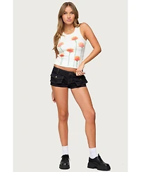 Edikted Womens Cavella Stretchy Denim Micro Shorts