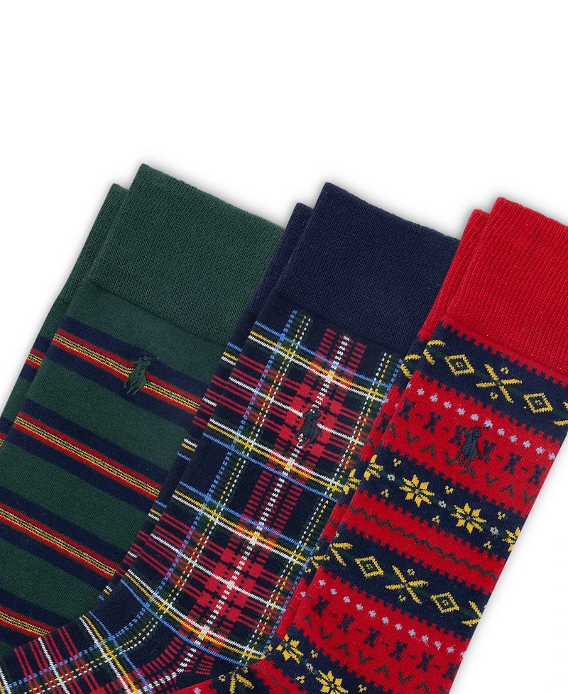 Polo Ralph Lauren Men's 3-Pack Novelty Slack Socks