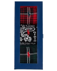 Polo Ralph Lauren Men's 3-Pack Chopped Bandana And Plaid Socks Gift Box