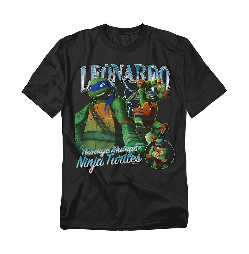 Logovision Men's Teenage Mutant Ninja Turtles Leonardo Homage T-Shirt