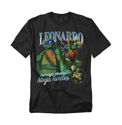 Logovision Men's Teenage Mutant Ninja Turtles Leonardo Homage T-Shirt