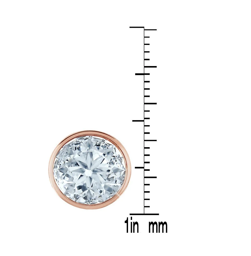 Modern Cubic Zirconia Solitaire Stud Butterfly Post Back Earrings