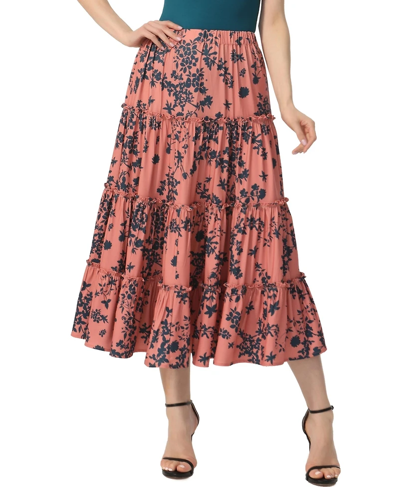 kimi + kai Women's Tiered Midi Skirt