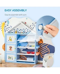Qaba Clothes, Toys, and School Supplies Cabinet Storage Unit for Kids
