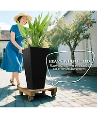 Outsunny 28" Tall Plastic Flower Pot, Set of 3