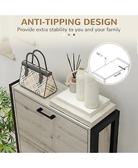 Homcom Shoe Cabinet with 3 Flip Drawer Cabinet,