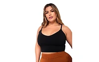 Rebdolls Plus Neck Strappy Crop Top - Black