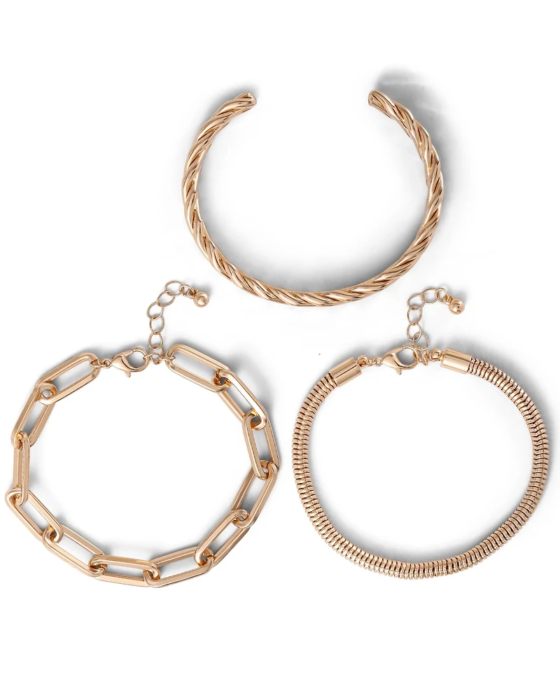 Jessica Simpson Gold-Tone Chain Bracelet Set a" 3 Pieces