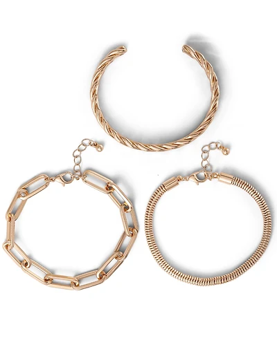 Jessica Simpson Gold-Tone Chain Bracelet Set a" 3 Pieces