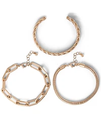 Jessica Simpson Gold-Tone Chain Bracelet Set a" 3 Pieces