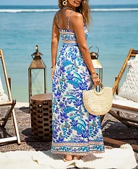 Cupshe Women's Papaya Punch Floral Maxi Beach Dress