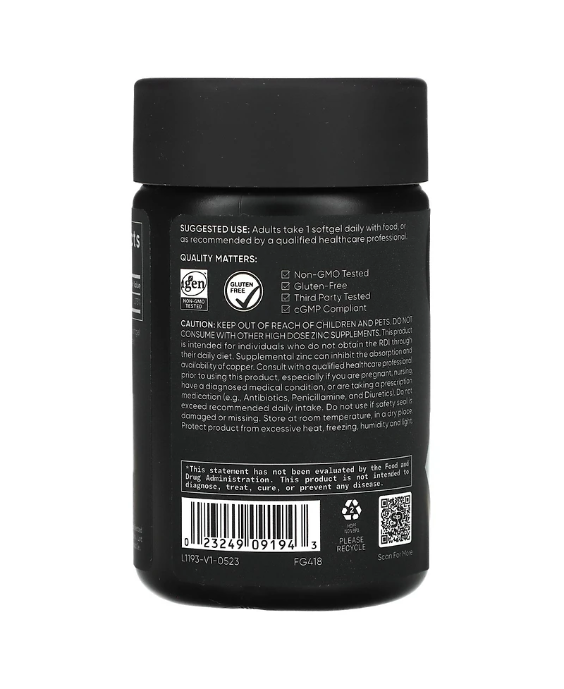 Sports Research Zinc Picolinate High Potency 30 mg