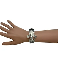Olivia Pratt Gray Rhinestones Silicone Women Watch