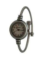 Olivia Pratt Pewter Thin Swirl Delicate Bangle Women Watch