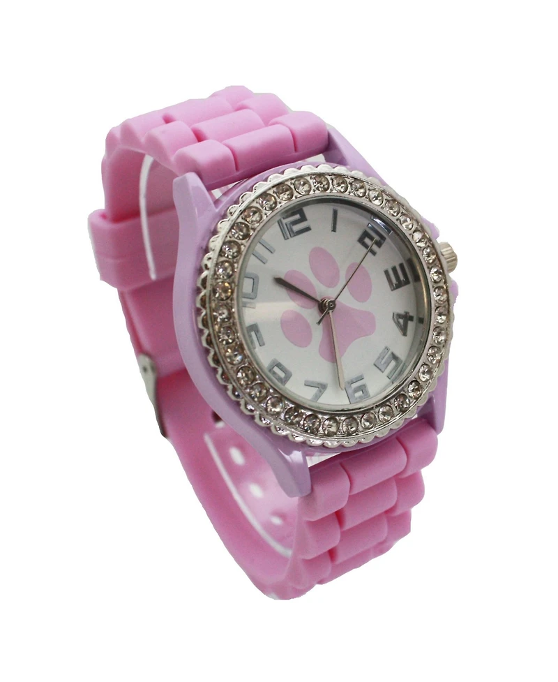 Olivia Pratt Lavender Every Day Silicone Paw and Rhinestones Colorful Women Watch
