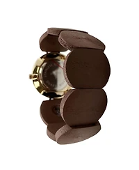 Olivia Pratt Brown Gold Stretch Wooden Watch
