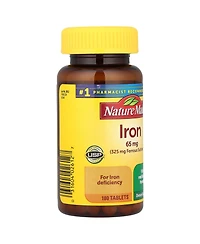 Nature Made Iron 65 mg (325 mg Ferrous Sulfate) Tablets, Dietary Supplement for Red Blood
