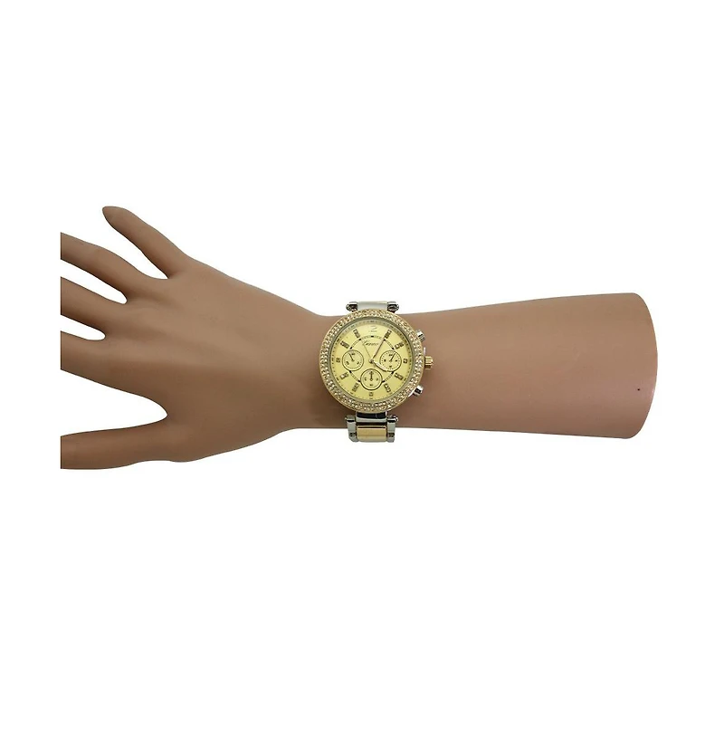 Two Tone Rhinestone Elegante Two Tone Watch