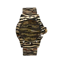 Gold Tiger Women's Animal Print Metal Watch