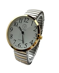Olivia Pratt Two Tone Stretch Band Big Face Shiny Colors Women Watch