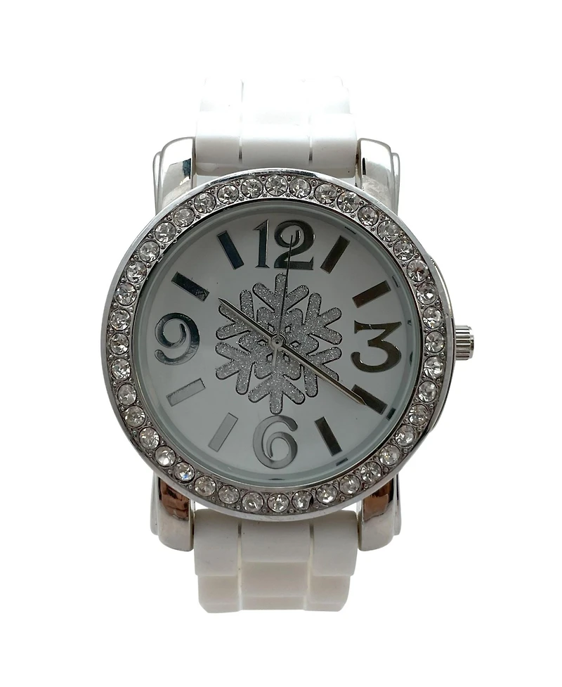 Olivia Pratt White Merry Christmas Silicone Band Themed Women Watch
