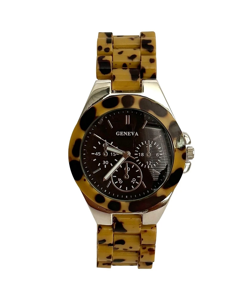 Olivia Pratt Cheetah Acrylic Band Every Day Women Watch