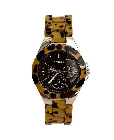 Olivia Pratt Cheetah Acrylic Band Every Day Women Watch