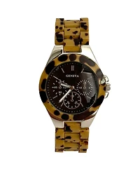 Olivia Pratt Cheetah Acrylic Band Every Day Women Watch