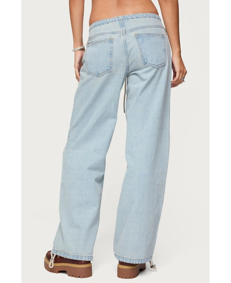 Edikted Women's Meggie Low Rise Jeans