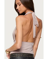 Edikted Womens Dylan Cowl Neck Halter Top