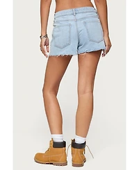 Edikted Women's Milla Low Rise Denim Shorts