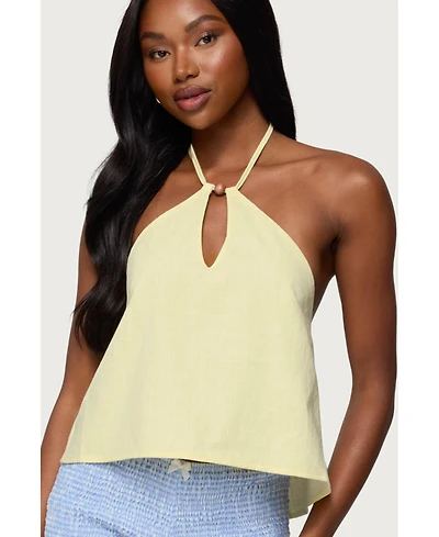 Edikted Women's Oliviana Linen Look Halter Top